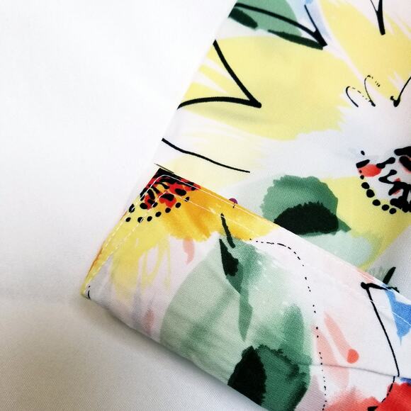 VTG Floral Blouse Joanna Petite Button Up Shirt Women's Medium 3/4 Sleeve - Picture 5 of 9